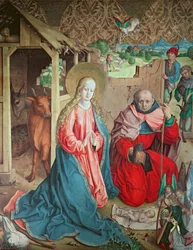 Adoration des bergers, panneau le plus à gauche du retable du maître-autel, 1480